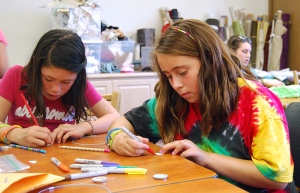 Campers at Summer at Santa Catalina exercise creativity in Sew Glamorous class
